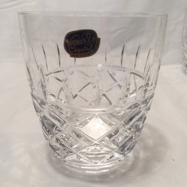 Bohemian Cut Crystal Double Old Fashion Glasses Set of 5 Chairish
