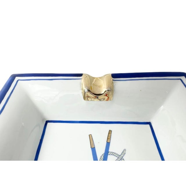 Mid 20th Century Vintage Gucci Nautical Rowing Oars Porcelain Ashtray For Sale - Image 5 of 9