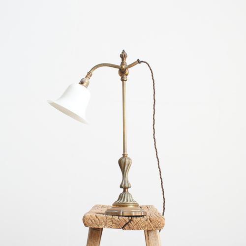 Antique French Brass Rise and Fall Pump Desk Lamp, 1890s For Sale - Image 3 of 10