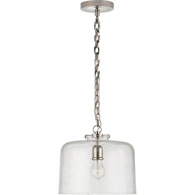 Katie Dome Pendant in Polished Nickel with Seeded Glass Designer: Thomas O'Brien Canopy: 5.25" Round Mounting: Chain Shade...