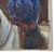 Textile Fred Darge Blue, Red, and Brown Abstract Impressionist Painting of a Cowboy on a Horse, Mid-20th Century For Sale - Image 7 of 10