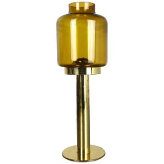 Brass & Glass Claudia Candleholder from Hans-Agne Jakobsson, Markaryd, Sweden, 1960s For Sale