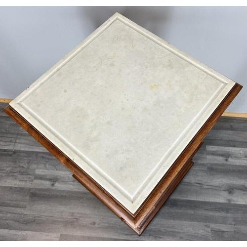 Antique French Walnut Bedside Table with Marble Top For Sale - Image 11 of 17