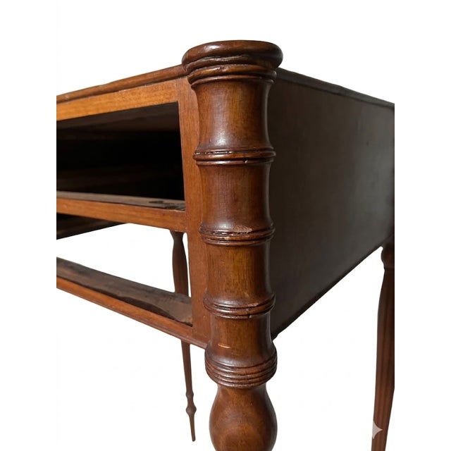 Late 19th Century Late 19th Century Sheraton Style Mahogany Two-Drawer Side Table For Sale - Image 5 of 11