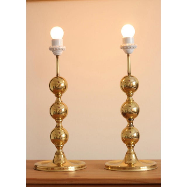 Brass Bobbin Table Lamp, 1970s, Set of 2 For Sale - Image 9 of 18