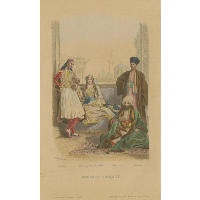 After Henri Félix Emmanuel Philippoteaux, Costumes of Greece, Turkey and Armenia, 1860, Print For Sale - Image 9 of 9