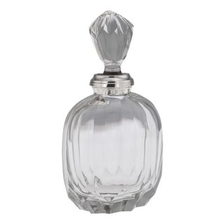 Antique German Silver and Cut Glass Decanter, 1900s For Sale