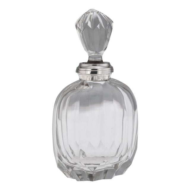 Antique German Silver and Cut Glass Decanter, 1900s For Sale