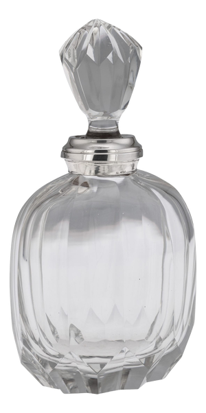 Antique German Silver and Cut Glass Decanter, 1900s
