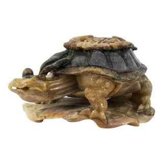 Mid-Century Glass Turtle Paperweight For Sale