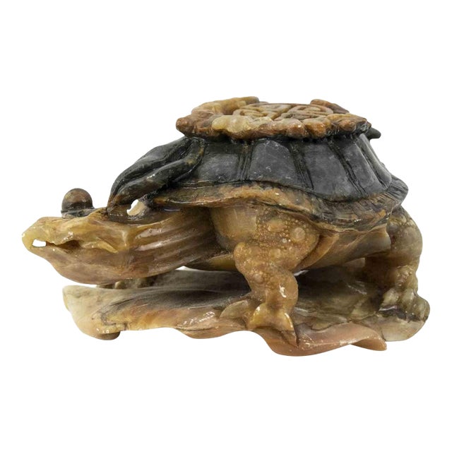 Mid-Century Glass Turtle Paperweight For Sale