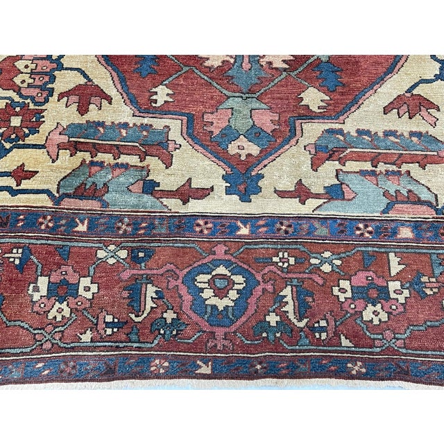 Antique Persian Serapi Rug 9’9” X 12’4” For Sale - Image 4 of 8