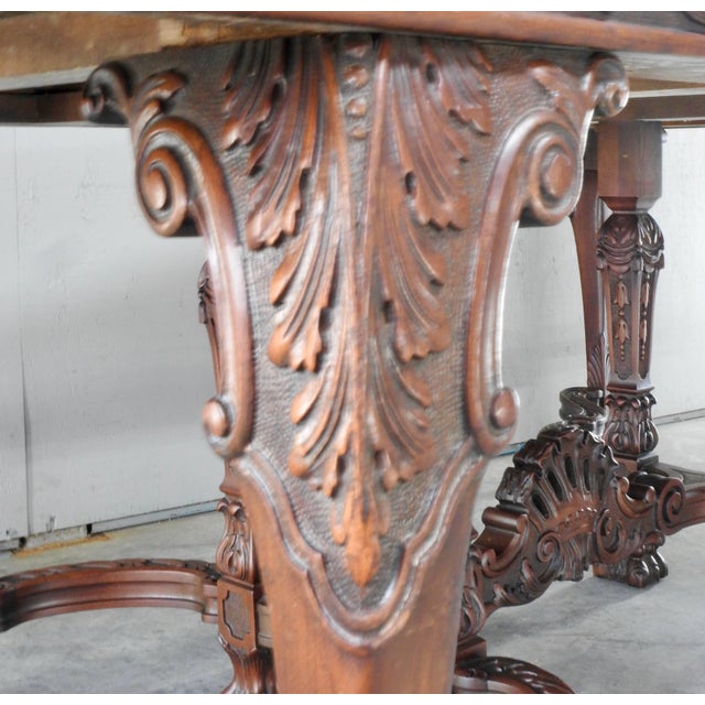 Wood Early 20th Century Walnut Hairy Paw Dining Table For Sale - Image 7 of 11