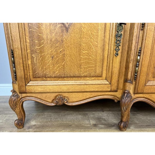 Vintage French Louis Style Oak Sideboard For Sale - Image 9 of 16