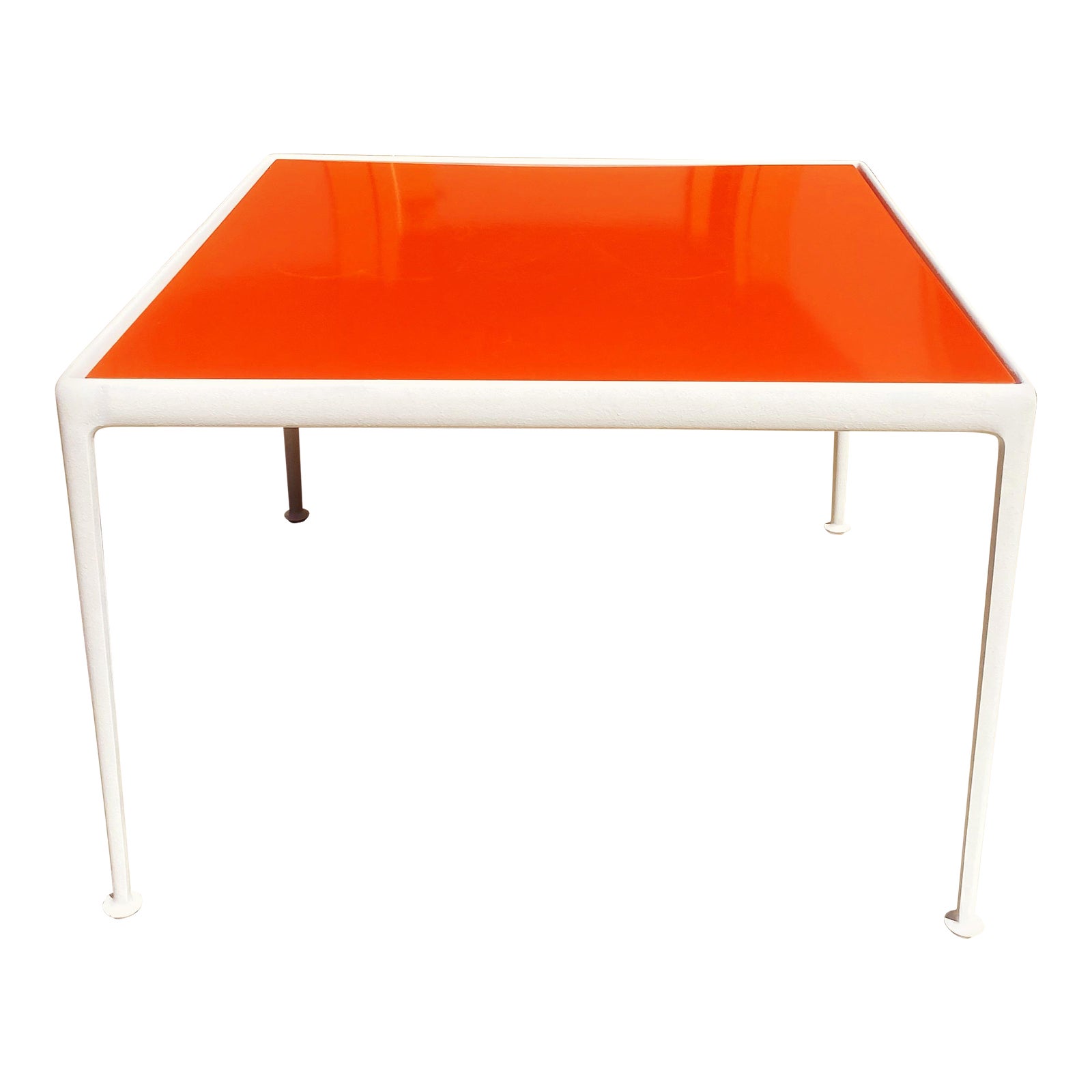 1966 Vintage White With Orange Top Richard Schultz Aluminum Dining