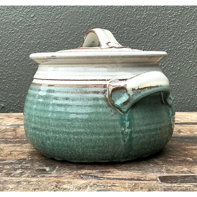 Vintage Original Studio Pottery Lidded Bowl For Sale - Image 9 of 12