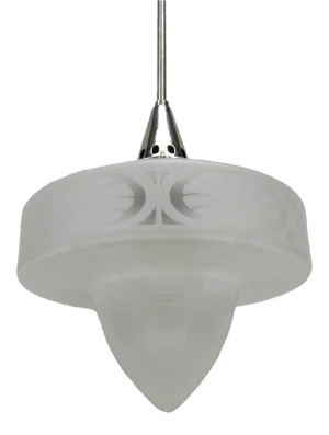 Art Nouveau Frosted Glass Ceiling Lamp