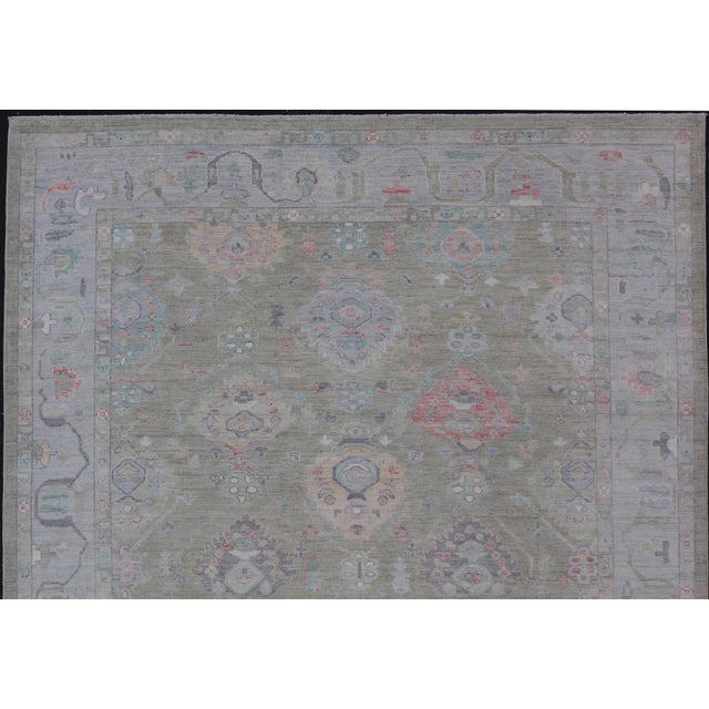 Early 21st Century Keivan Woven Arts Hand-Knotted Transitional Neutral Oushak Rug 9'1 X 12'0 For Sale - Image 5 of 15