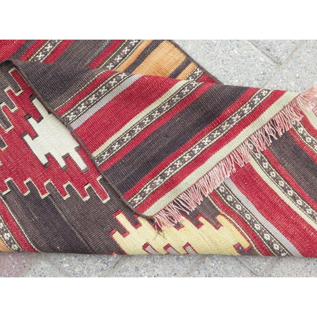 1960s Vintage Turkish Handknotted Kilim Runner - 28"x137" For Sale - Image 11 of 12
