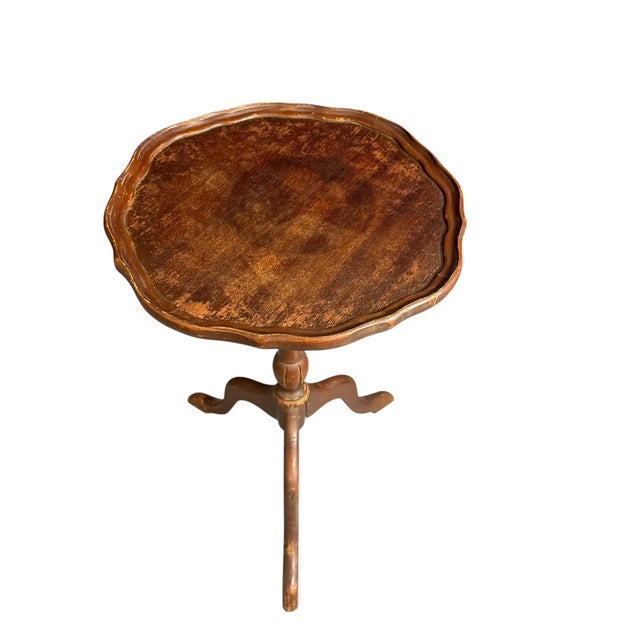 Wood Antique Georgian Tripod Side Wine Table, 1900 For Sale - Image 7 of 14