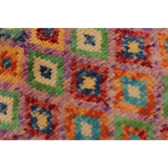 Contemporary Balochi Purple/Rust Wool Rug - 3'5''x4'11'' For Sale In New York - Image 6 of 11