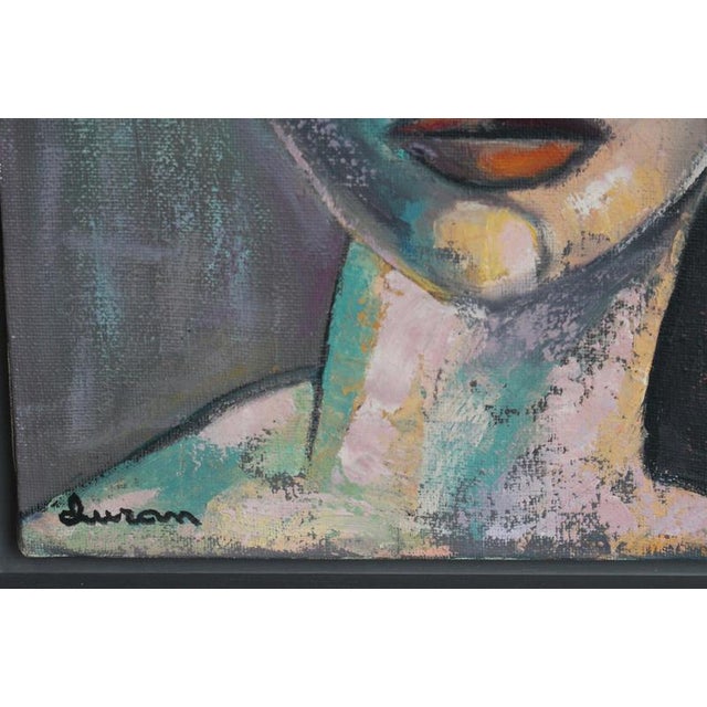Portrait of Spanish Woman, 1980s, Acrylic Painting on Canvas, Framed For Sale - Image 7 of 11