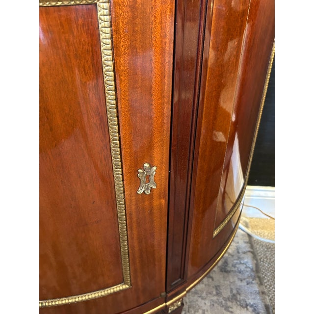 Brown Mahogany Demilune Cabinet by Kindel For Sale - Image 8 of 14