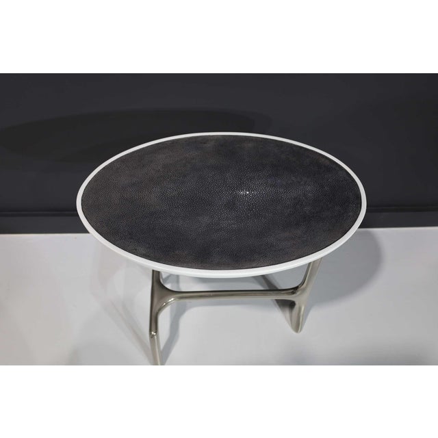 Black Scala Luxury Uovo Side Table in Polished Nickel For Sale - Image 8 of 9