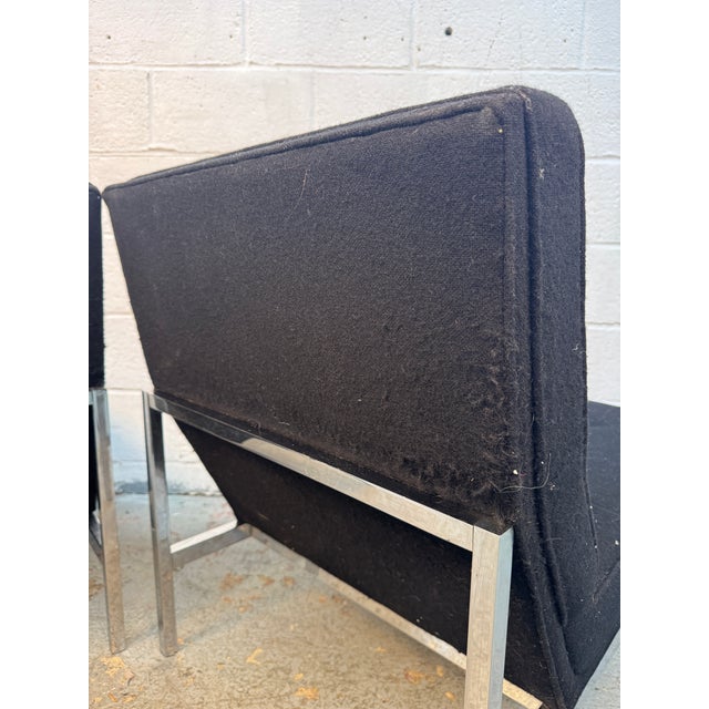 Black Mid-Century 'Model 51' Armless Slipper Lounge Chairs Attributed to Florence Knoll For Sale - Image 8 of 15