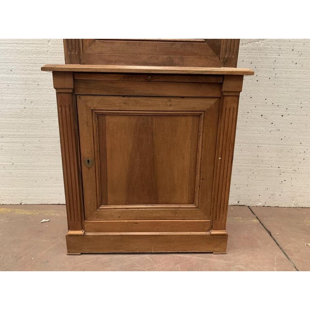 Directoire-Style 2-Part Display Cabinet in Walnut, 20th Century For Sale - Image 9 of 11