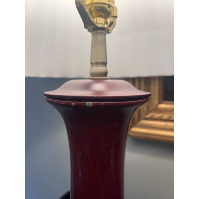 1970s MCM Oxblood Colored Lamp For Sale - Image 4 of 5