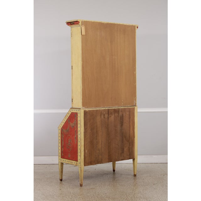 Vintage Italian Neoclassical Paint Decorated Secretary Desk For Sale - Image 17 of 18