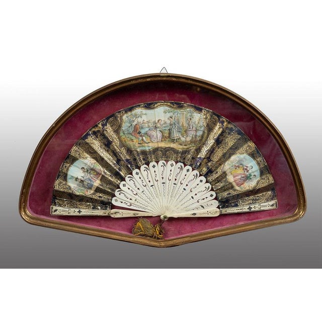 Antique Napoleon III Fan Depicting Bucolic Scenes, France, 19th Century For Sale - Image 6 of 6