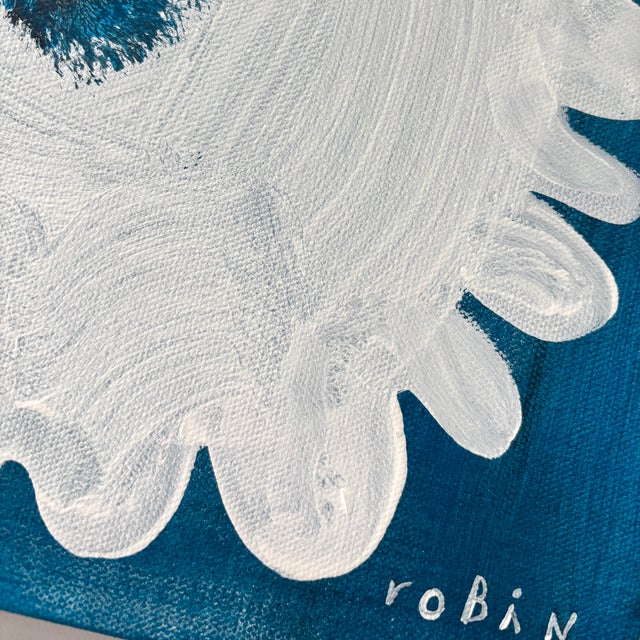 Abstract Flower Twenty One. Small Painting by Robin Zingone For Sale - Image 3 of 4