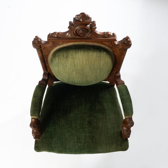Wood 19th Century John Jeliff Renaissance Revival Walnut Arm Chair For Sale - Image 7 of 14