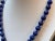 Vintage Lapis Lazuli Single Strand Necklace with Diamond Clasp 14 Kt White Gold For Sale - Image 16 of 18