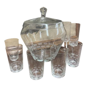 Vintage Mid Century Modern Nine Piece Drink Ware Set
