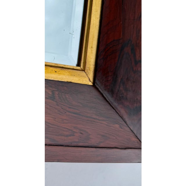 Wood English Edwardian Rosewood Wall Mirror With Carved Frame, Circa 1901 For Sale - Image 7 of 15