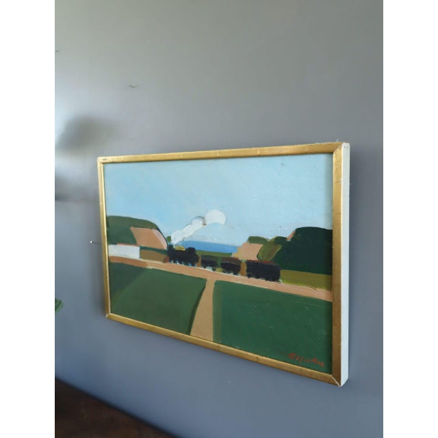 Mid-Century Modern 'The Stream Train' Vintage Original Landscape Oil Painting by Swedish Artist Eric Elfvén (1921–2008), Framed For Sale - Image 6 of 10