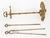 Spectacular and Exceptionally Heavy 1960s Spanish Baroque Revival Style Solid Cast Brass 3-Piece Fireplace Tools Companion...