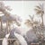 36" * H96" * 2ps, Hand-Painted French Retro Tropical Garden White Peacock Wall Mural, Low-Saturation Misty Scenic Wall Covering For Sale