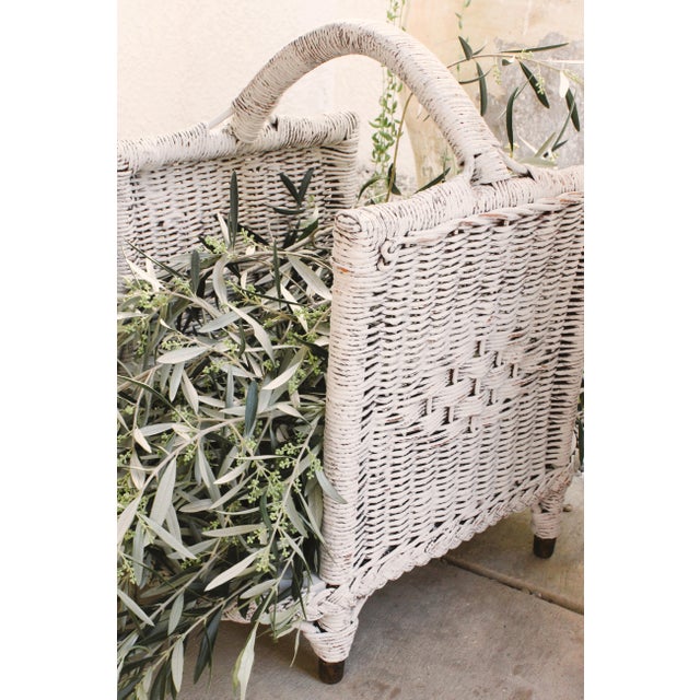 Farmhouse 19thC. French Gathering Harvest Garden Basket With Handle For Sale - Image 3 of 5