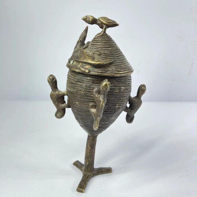 Early 20th Century Bobo Bronze Vase with Chameleons Mali MATTER COLLECTION For Sale - Image 4 of 9