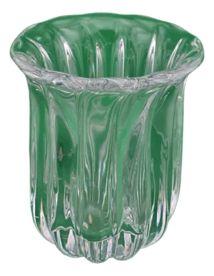 Vintage Orrefors art glass vase. Rare Pattern 6.5 inches tall, 5 inches diameter
