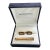 Vintage Burberry Gold Plate Cufflinks&Tie Clip In Original Case, "Circa 1970s" For Sale