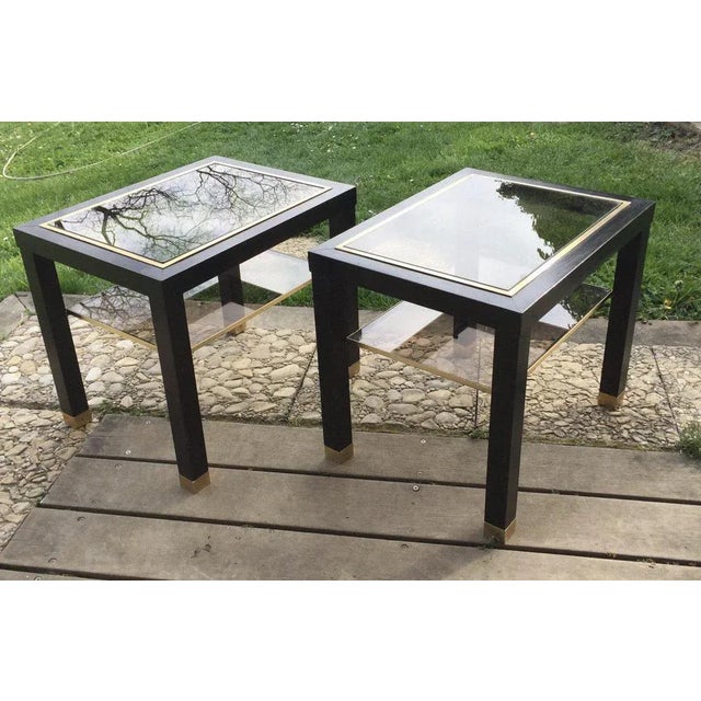 Blackened Wood Sofa End Tables, Mid-20th Century, Set of 2 For Sale - Image 13 of 13