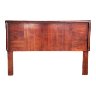 1960s Mid Century Solid Wood Full/Queen Headboard For Sale