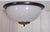 Vintage Ceiling Lamp with a Patinated Brass Frame and Opaque White Glass Shade by Honsel, 1990s, in Very Good conditions....