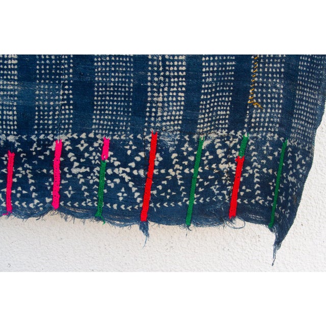 African Nomad's Loom Indigo Mud Cloth Throw For Sale - Image 3 of 7