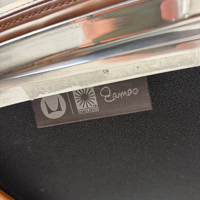 Eames for Herman Miller Soft Pad Management Chair - Cognac Brown Leather For Sale - Image 10 of 10